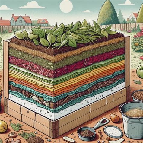 Illustration montrant la superposition des couches pour une culture en lasagne en pot