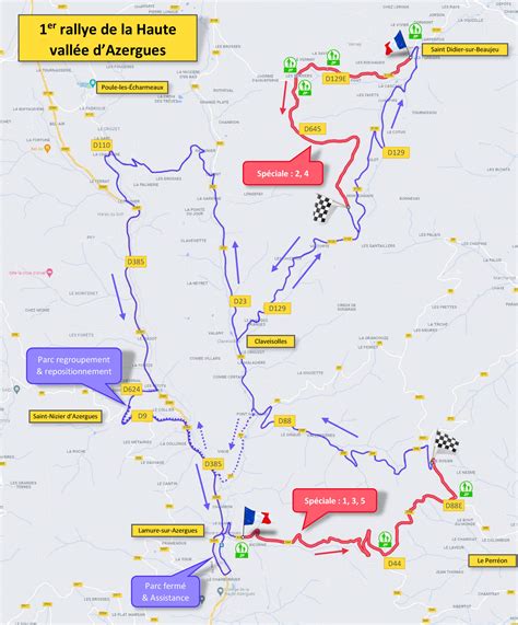 Plan détaillé du parcours du rallye d'Airaines