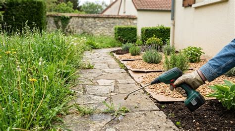 Jardin avec et sans mauvaises herbes