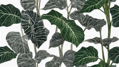 Illustration d'un Alocasia aux larges feuilles caractéristiques dans un intérieur lumineux