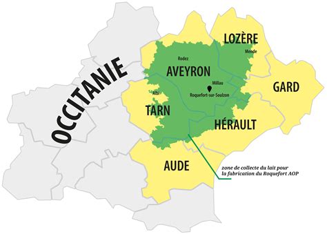 Carte détaillée de la zone de collecte du lait le long de la rivière Loue