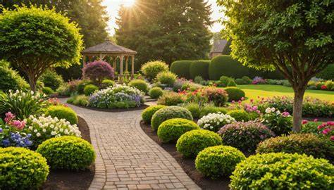 Paysage verdoyant et jardin soigneusement entretenu à Cour-Cheverny