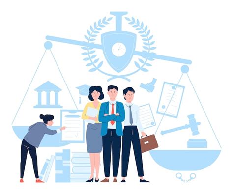 Illustration représentant un environnement de soutien administratif et juridique pour les familles