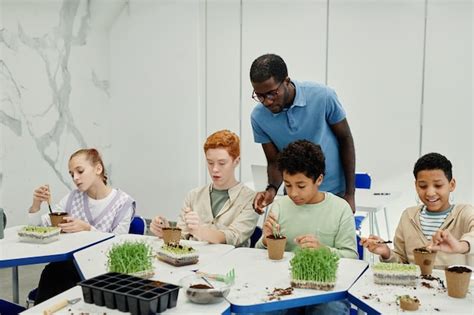 Image d'enfants plantant des graines dans un jardin scolaire