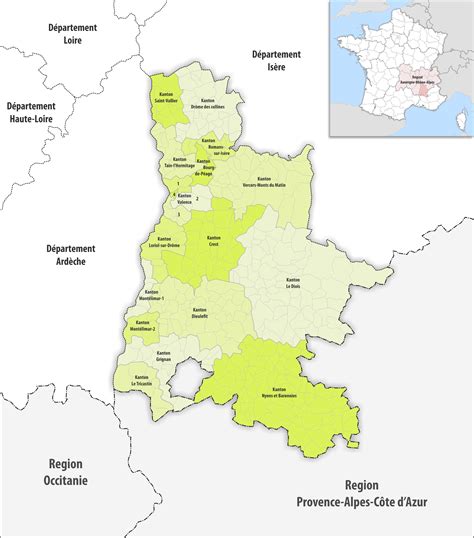 Carte illustrant la position du camping par rapport aux sites touristiques de la Drôme