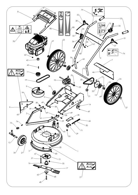Vue éclatée d'une tondeuse hélicoïdale