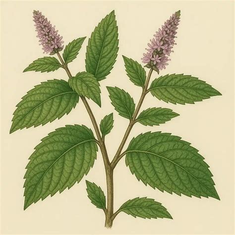 Illustration botanique des différentes variétés de menthe, de la menthe poivrée à la menthe chocolat