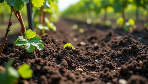 Vignes enrichies par du compost
