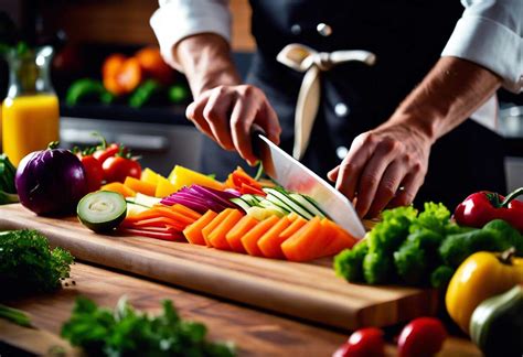 schéma illustrant la préparation des légumes avant la cuisson : découpe des pommes de terre, carottes et brocolis