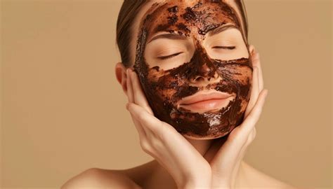 Femme appliquant un masque anti-cernes au marc de café