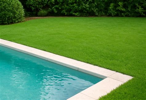Gazon synthétique autour d'une piscine