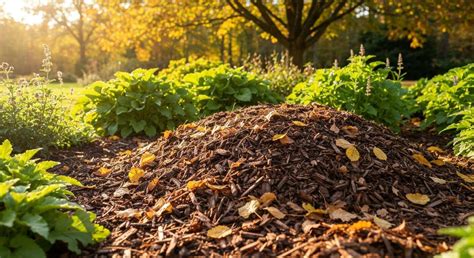 Illustration du sol couvert de mulch dans un jardin