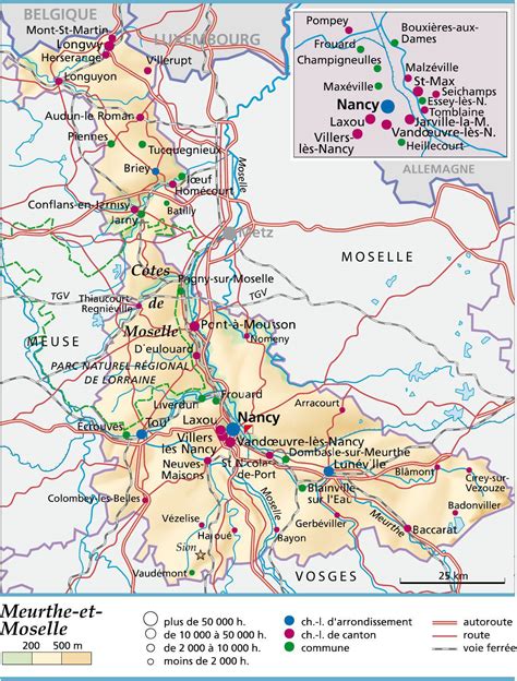 Carte de la Meurthe et Moselle avec localisation de Pont-à-Mousson