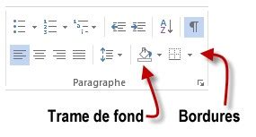 trame de fond cellule word