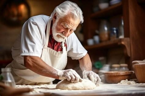 Boulanger pétrissant la pâte à la main dans un fournil traditionnel