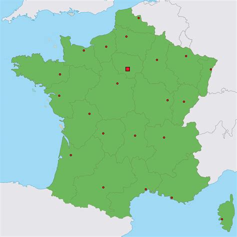 Carte de France avec des points de repère pour les marchés locaux