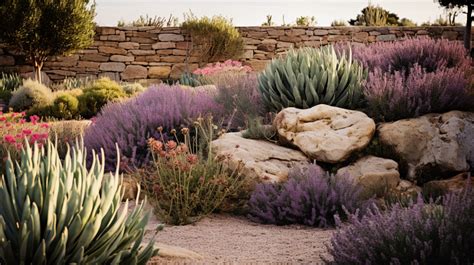 Jardin sec avec des plantes résistantes à la sécheresse