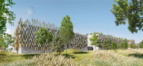 Vue architecturale et environnementale d'un établissement médico-social moderne et accueillant