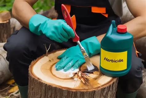 Technique d'application d'herbicide sur une souche coupée