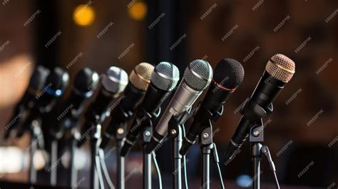 Microphones lors d'une conférence de presse