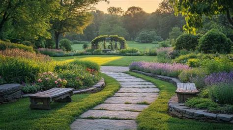 Exemple d'allée de jardin à l'anglaise