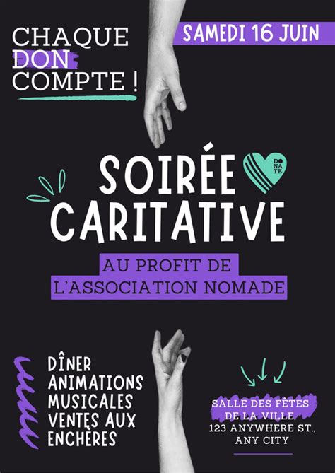 Affiche colorée pour une soirée bingo caritative