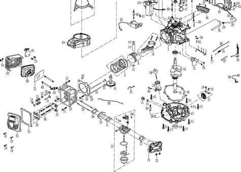 Vue éclatée d'un boîtier de transmission de motobineuse