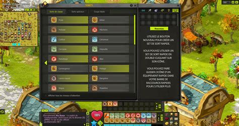 Exemple de barre de sorts optimisée Dofus