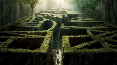 Intérieur d'un labyrinthe troglodyte éclairé