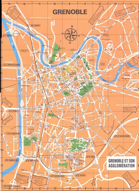 Plan de Grenoble avec Allée de la Pelouse