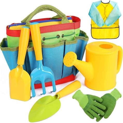 Kit de jardinage complet pour enfant avec gants, tablier et outils
