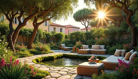 Le jardin fleuri de l'hôtel, lieu de détente privilégié au cœur de la ville