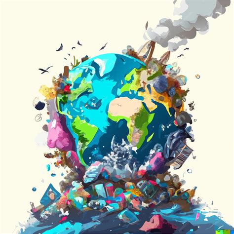 illustration de la planète Terre en danger, entourée de déchets non traités