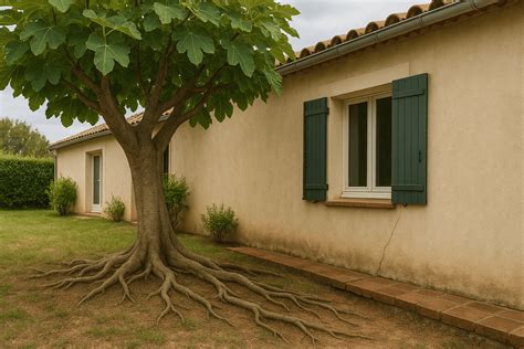 Schéma illustrant le système racinaire étendu et superficiel du figuier