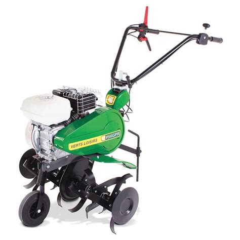 Motobineuse Verts Loisirs au travail dans un jardin