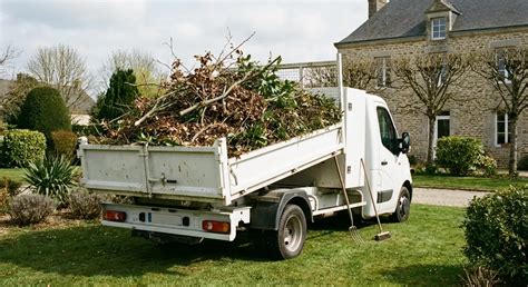 Image d'un camion benne rempli de déchets verts