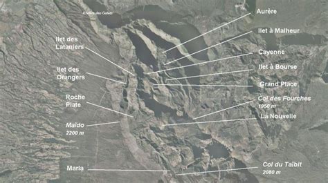 Carte des ilets de Mafate
