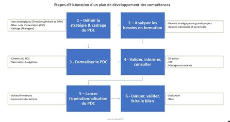 Schéma des étapes du développement des compétences en stage