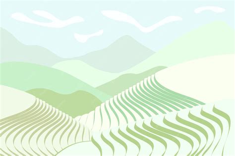 Paysage de montagne avec terrasses agricoles