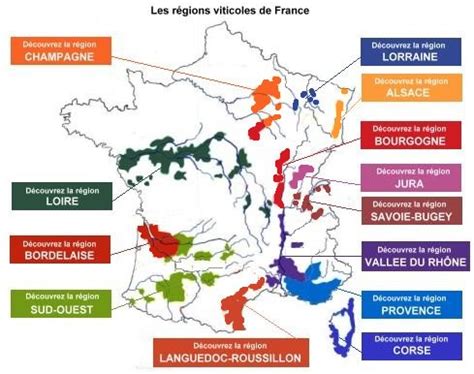 Carte de France avec les principales régions viticoles et maraîchères