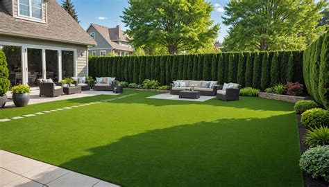 Exemple d'aménagement de jardin avec gazon synthétique