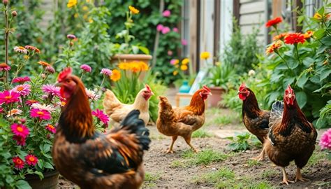 Tracteur à poules dans un jardin