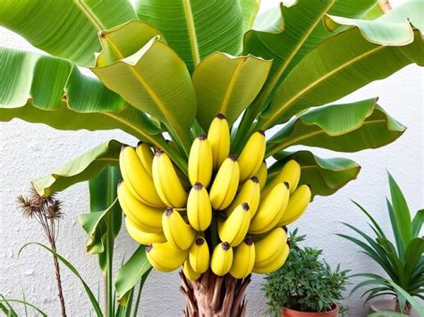 Bananier en fleur dans un jardin exotique