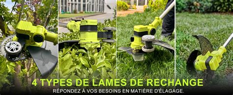 Différents types de lames pour coupe-bordure