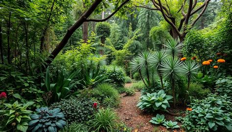 une mini forêt-jardin luxuriante et diversifiée
