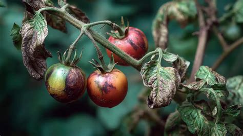 Feuilles de tomate atteintes par le mildiou