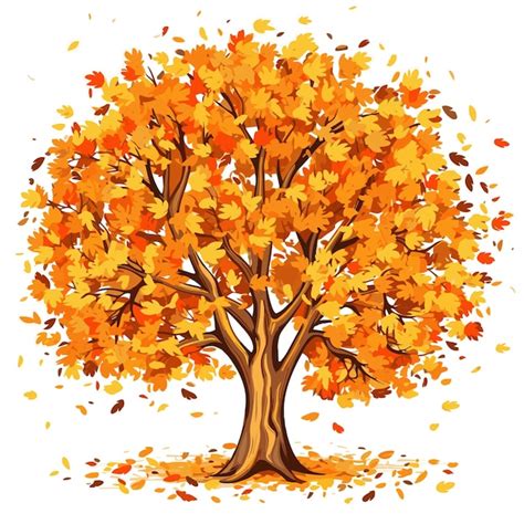 illustration d'une cour remplie de feuilles en automne, avec des couleurs chaudes