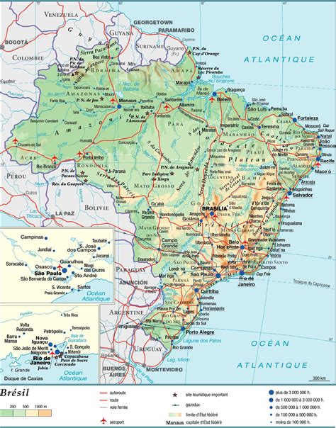 Carte du Brésil avec les principales zones agricoles