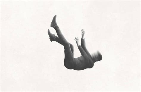 Image symbolique d'une personne tombant dans l'ombre ou la déchéance