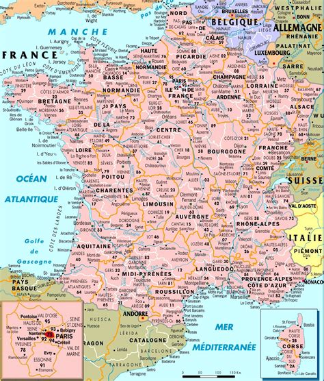 Carte de France avec les villes de Châteauroux et Pruniers